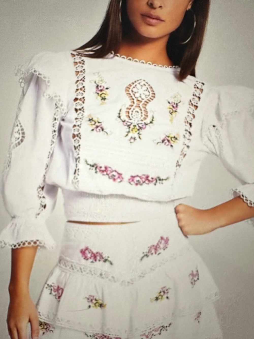 River Island Embroidered Eyelet Romance Blouse